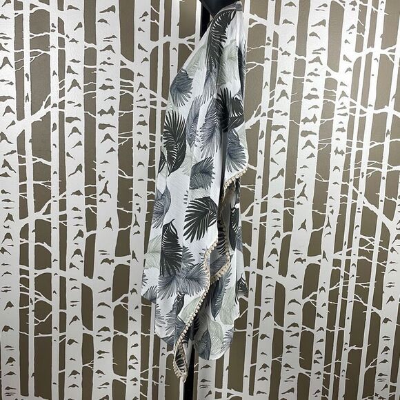 Chico's Palm Leaf Print Blouson Scarf Top S/M - Picture 3 of 14